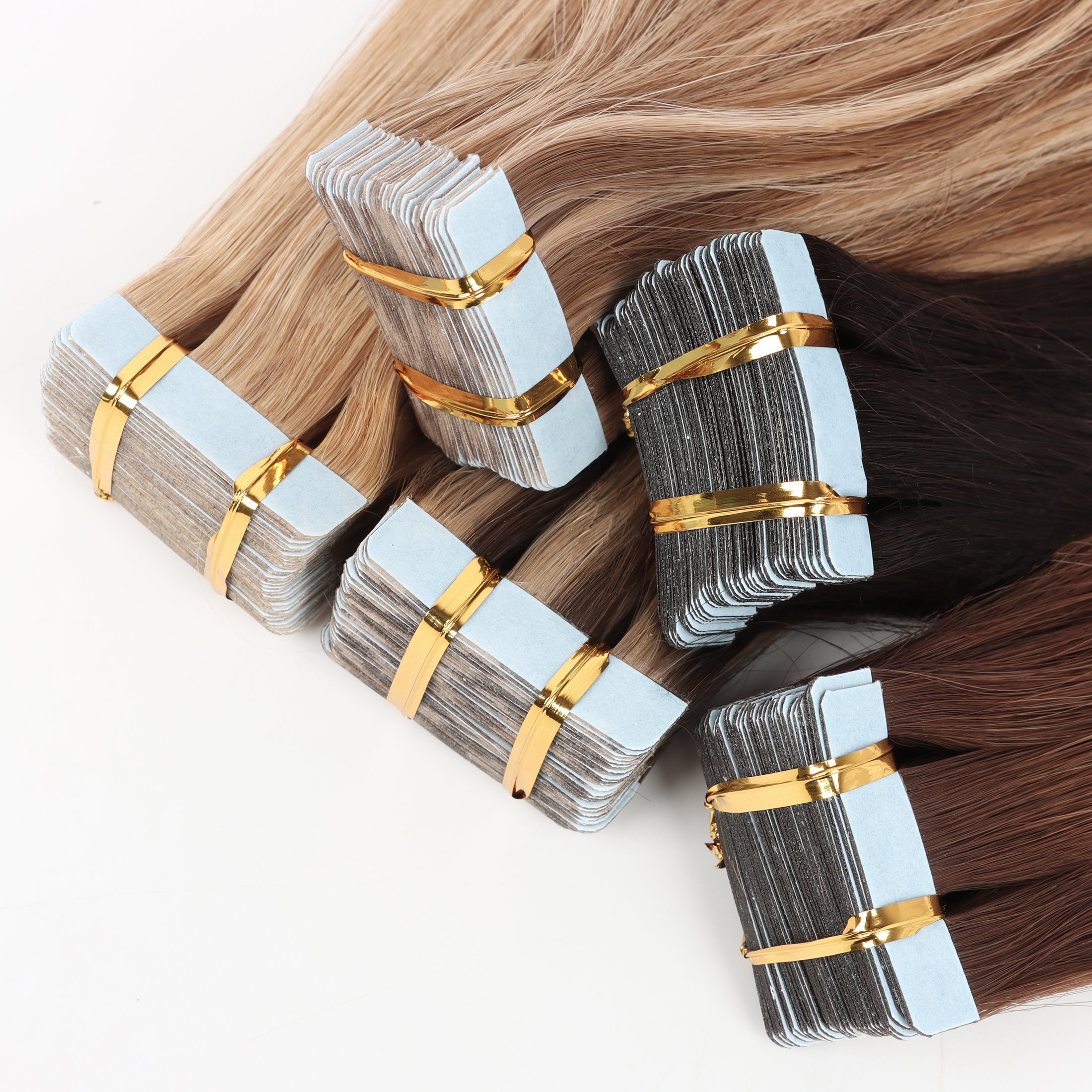 Raw hair wholesale supplier tape ins Double Drawn natural Russian Blonde Remy virgin tape in hair extensions 100human hair