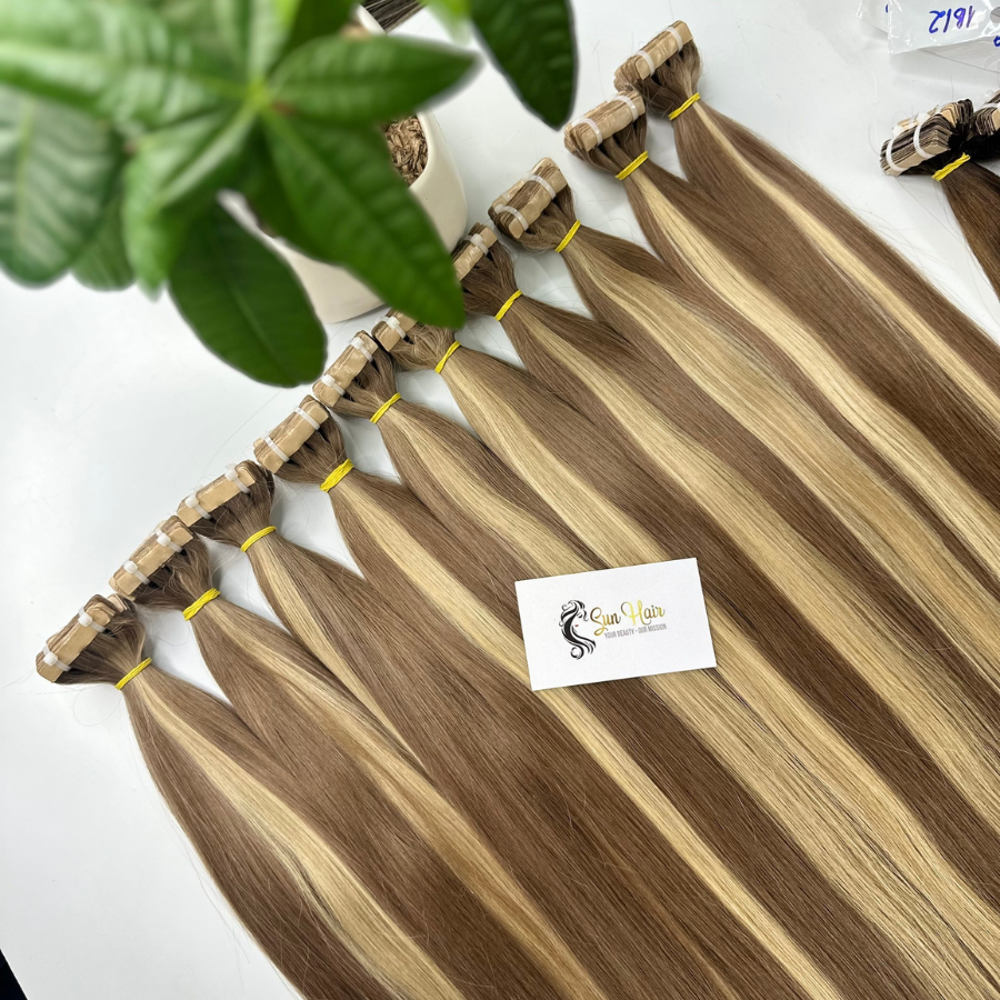 Hot Products For Women Best Selling 2024 Invisible Tape Super Double Straight Piano Light Color 100% Real Human Hair Extensions