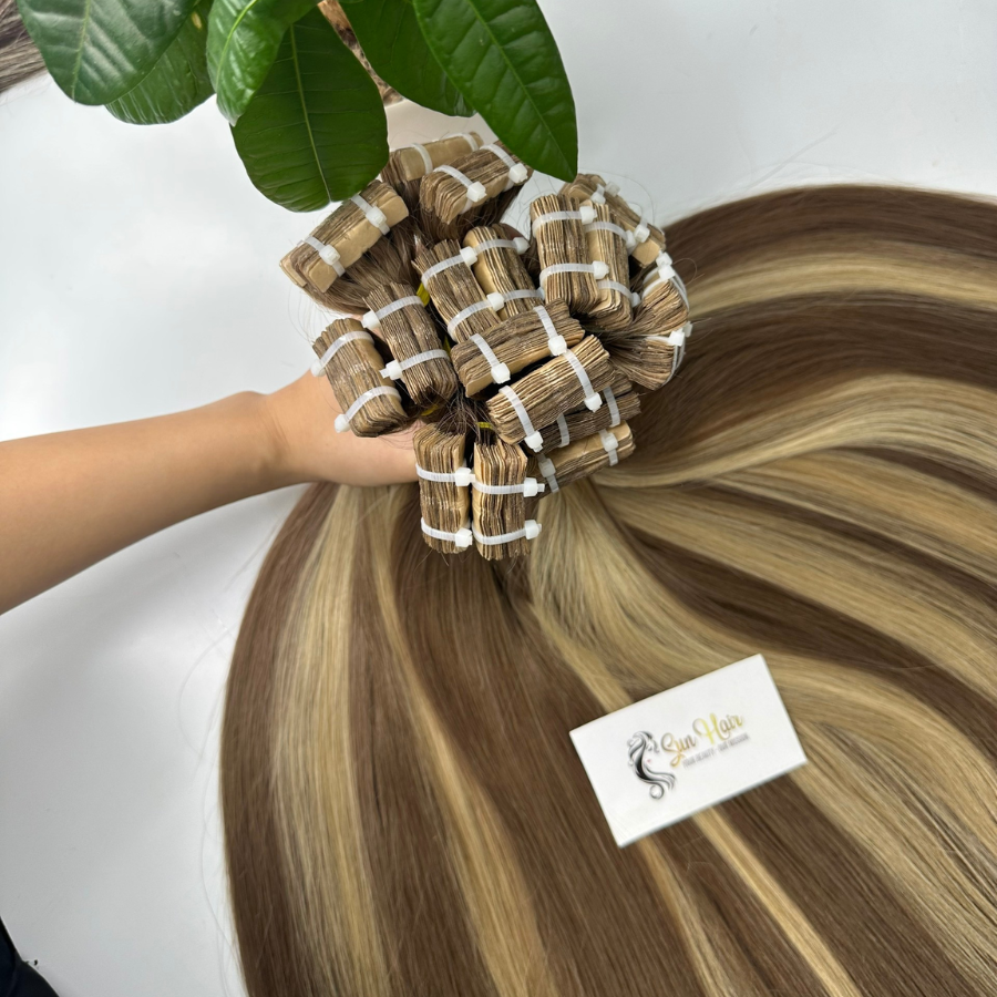Hot Products For Women Best Selling 2024 Invisible Tape Super Double Straight Piano Light Color 100% Real Human Hair Extensions
