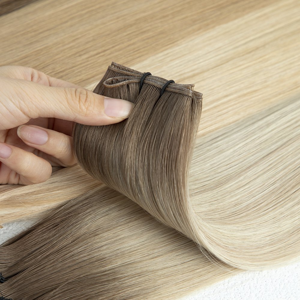 LeShine New Arrival genius weft top quality 100g human hair Russian Slavic Hair Extensions Genius Wefts