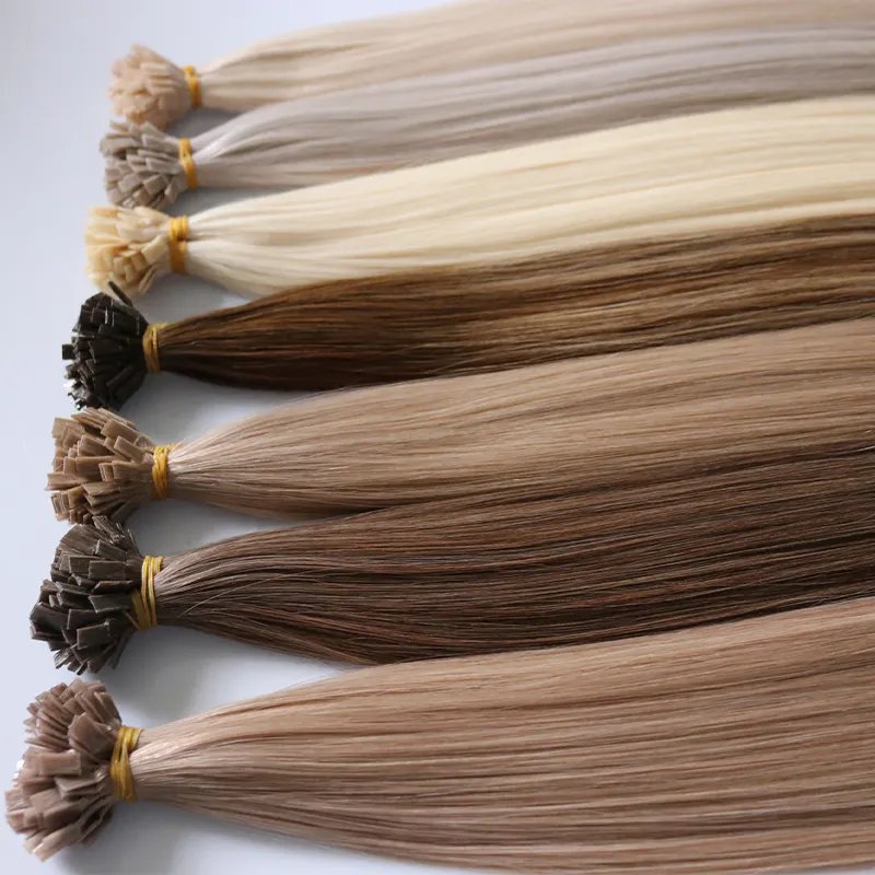 Factory Double Drawn Italian Prebonded Flat/U/V/I Tip Hair Extensions Virgin Keratin Human Hair Extension
