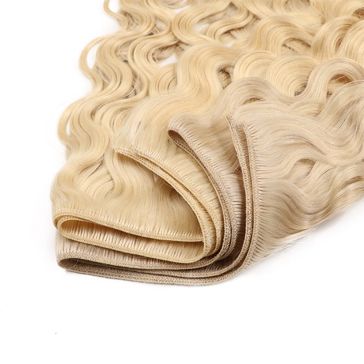 2024 Hot Selling Natural Remy White Curly Human Hair Weft 26 inch Sewing Machine Weft Hair Extensions Human Hair