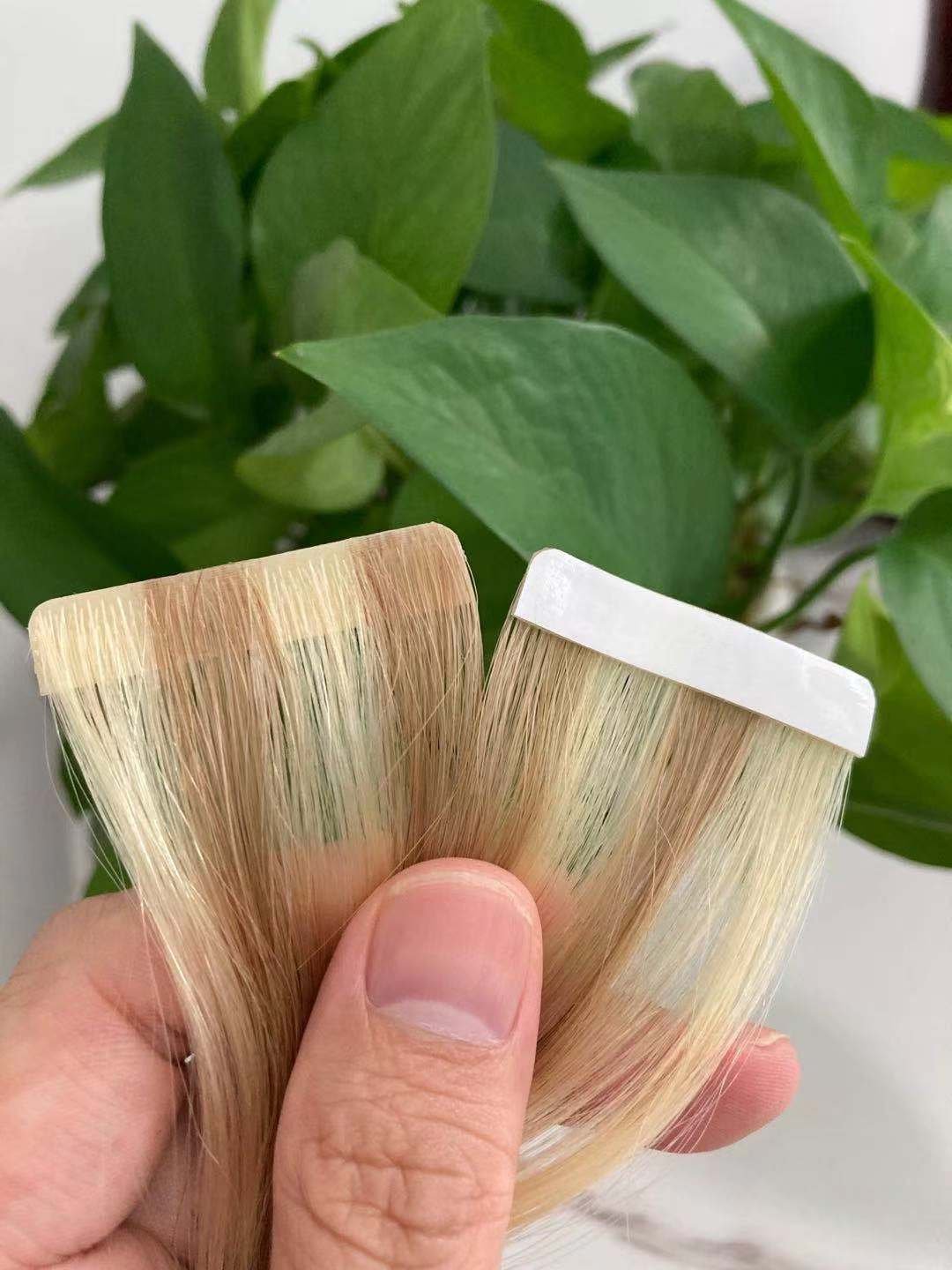2023 new arrivals human hair extensions bright color Russian double drawn invisible tape in extensions