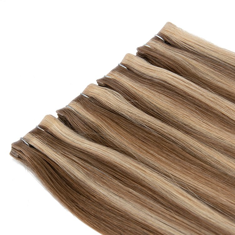 2023 new arrivals human hair extensions bright color Russian double drawn invisible tape in extensions