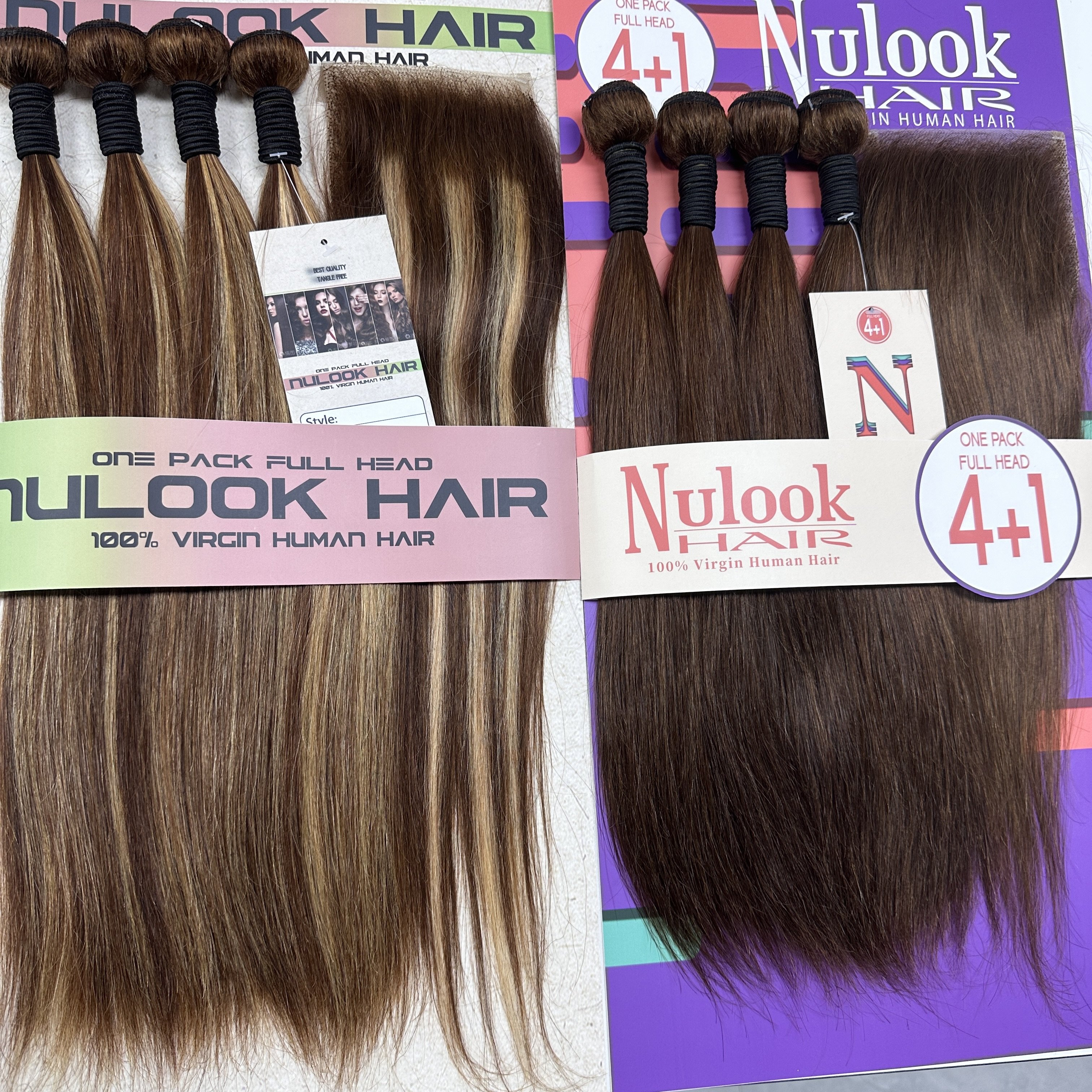 100% Raw Unprocessed Virgin Cuticle Aligned Human Hair Extensions, Peruvian Bulk Hair Bundles With Lace Closure