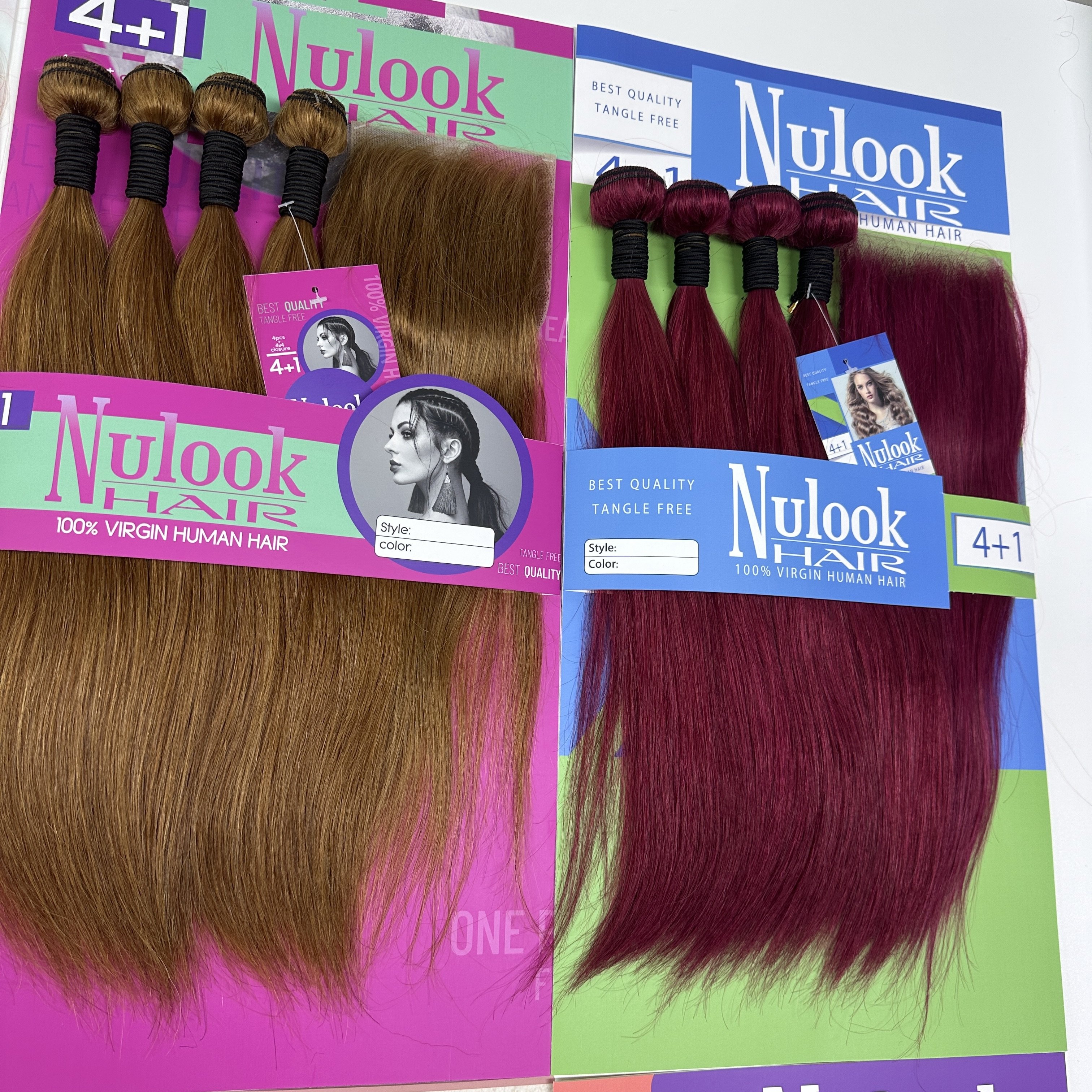 100% Raw Unprocessed Virgin Cuticle Aligned Human Hair Extensions, Peruvian Bulk Hair Bundles With Lace Closure