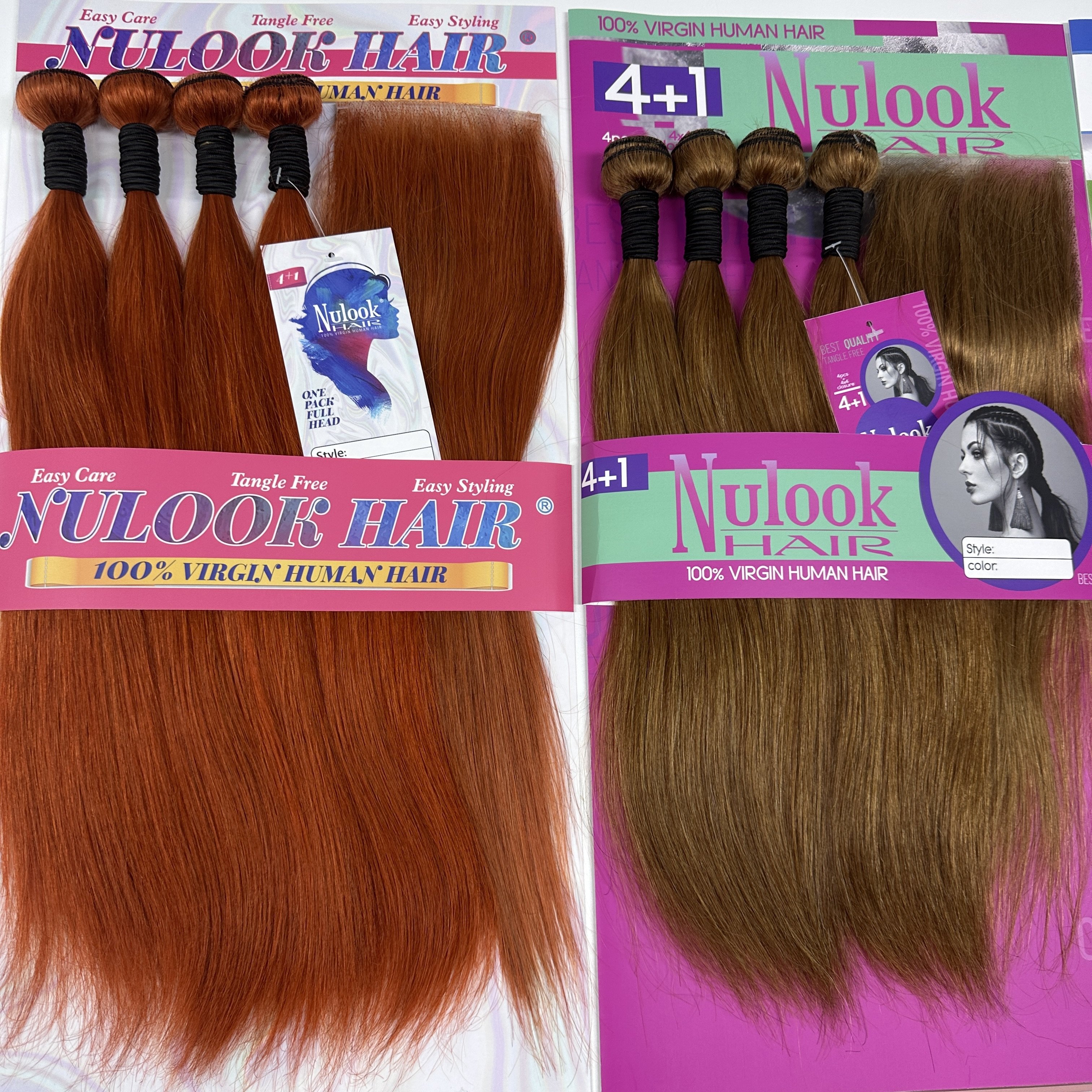 100% Raw Unprocessed Virgin Cuticle Aligned Human Hair Extensions, Peruvian Bulk Hair Bundles With Lace Closure
