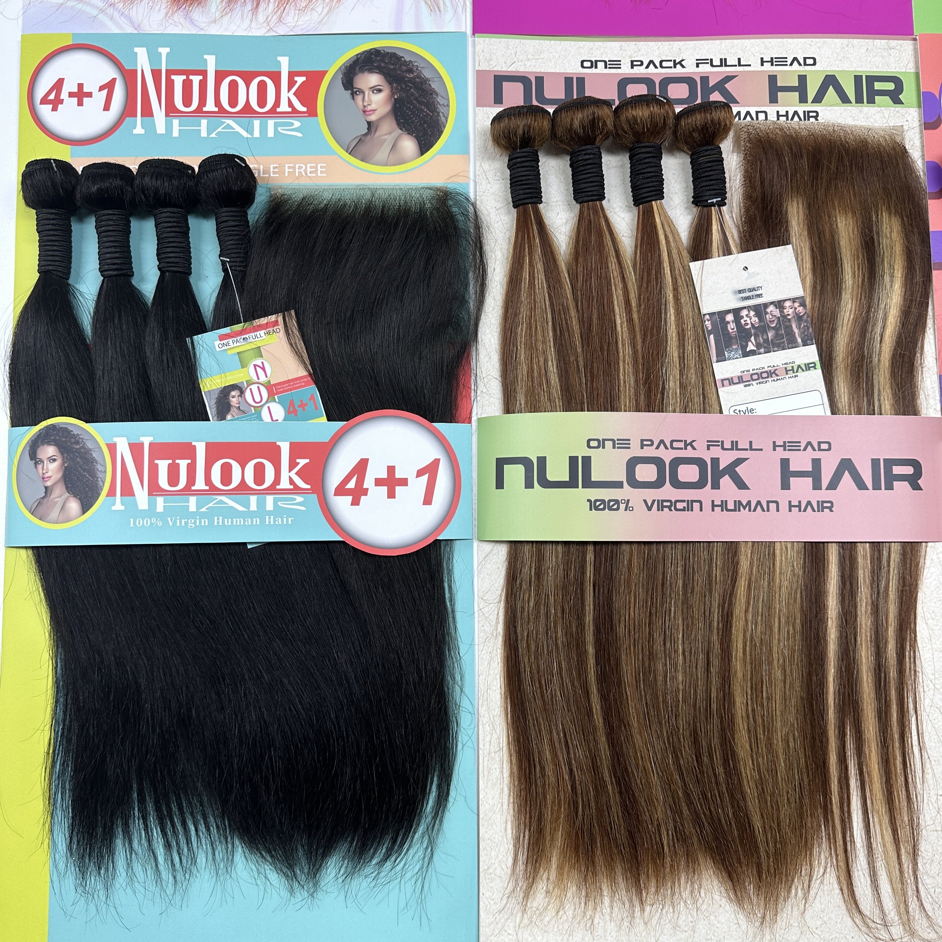 100% Raw Unprocessed Virgin Cuticle Aligned Human Hair Extensions, Peruvian Bulk Hair Bundles With Lace Closure