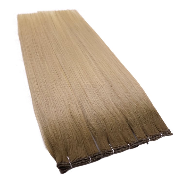 Wholesale Blonde Russian Hair Extensions Virgin Remy Cuticle Aligned Double Drawn Human Hair Bundle Weft Weave