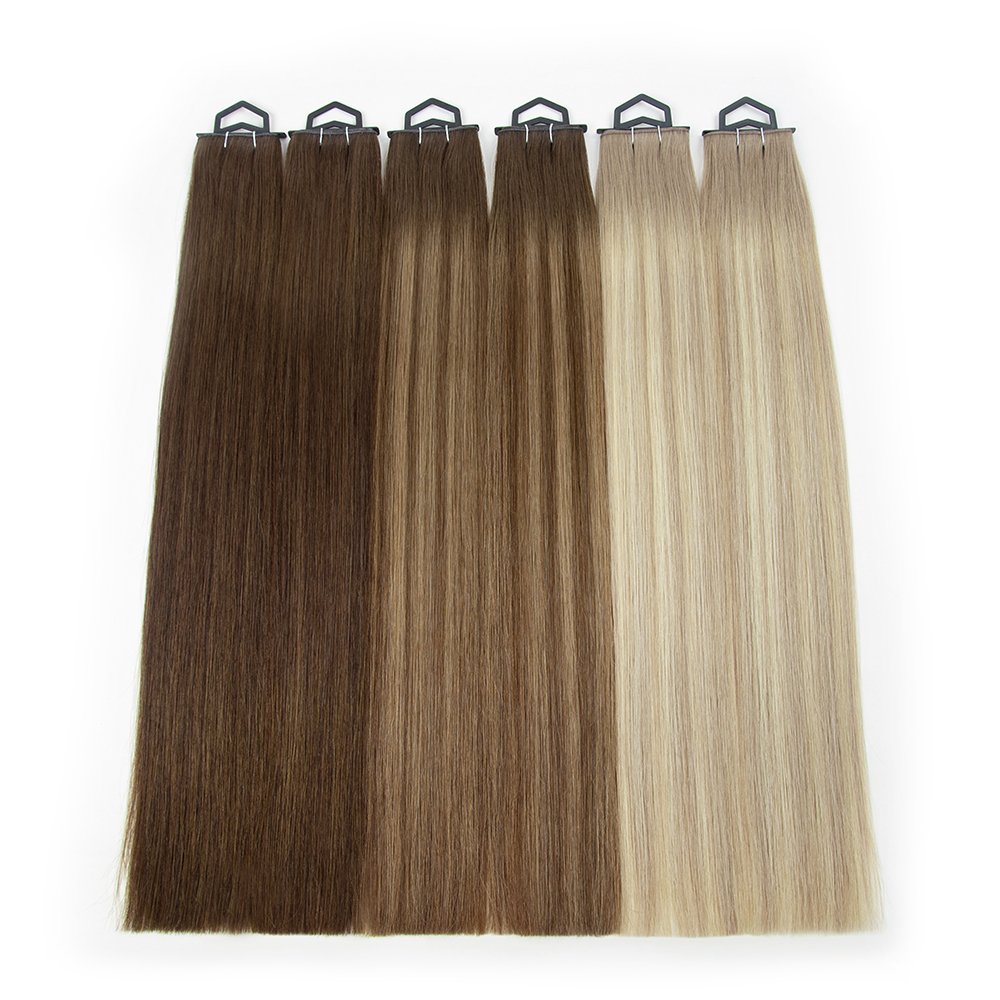Thin Invisible Genius Weft Hair Extensions Double Drawn 100 Natural #1001 White Blonde Human Hair Genius Weft