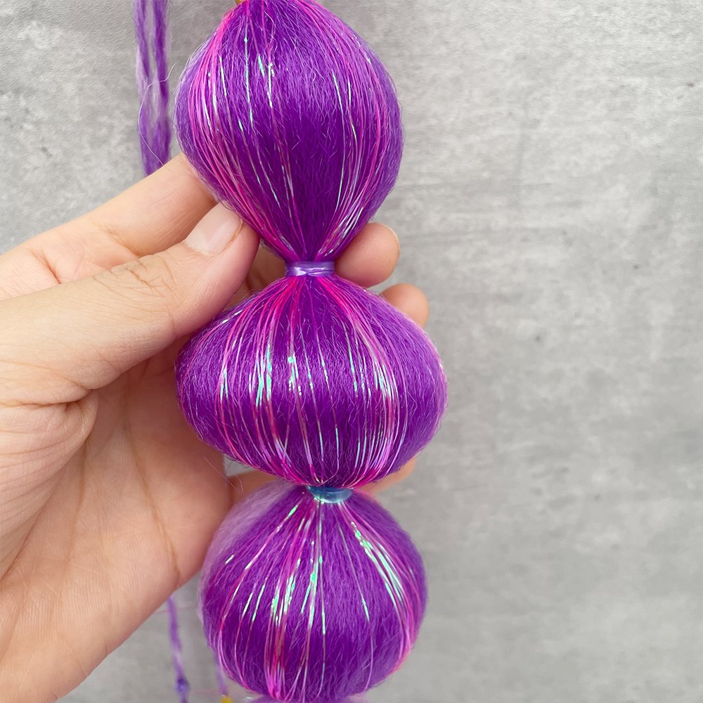 Braid Ponytail Extensions 11 inch Short Bubble Braided Ponytail With Tinsel Hair For Kid Hair Accessories