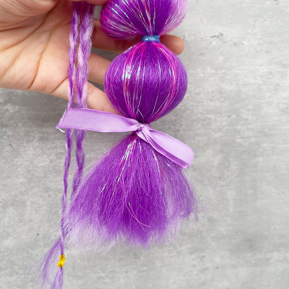 Braid Ponytail Extensions 11 inch Short Bubble Braided Ponytail With Tinsel Hair For Kid Hair Accessories
