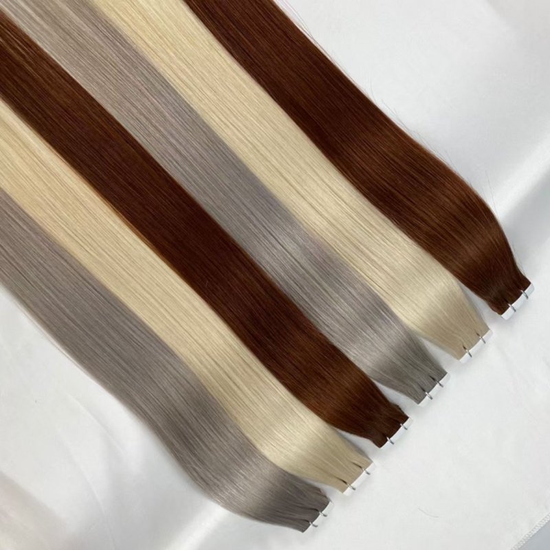 top grade human hair super double drawn silky straight remy tape human hair extensions 40pieces/bag 100g hair bundles