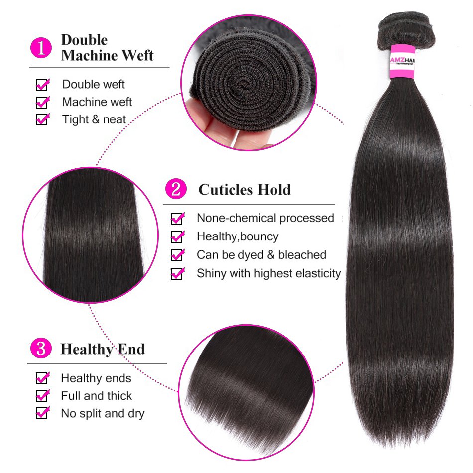 Straight Peruvian Human Hair Extension Weave Bundles 100 Gram Per Bundle Top Quality Peruvian Mink Hair Extension Double Weft