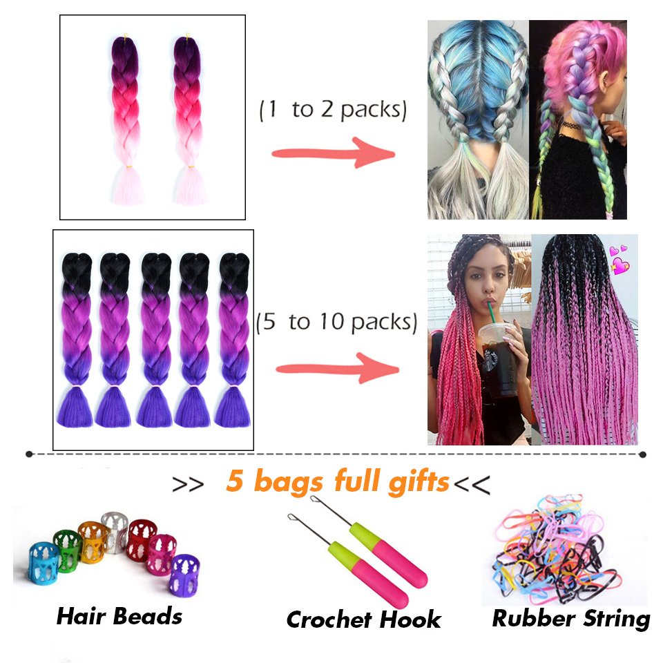 Hot Sale 24 Inch Extension African Crochet Braids 100g Synthetic Braiding Hair 100 Colors For Choice
