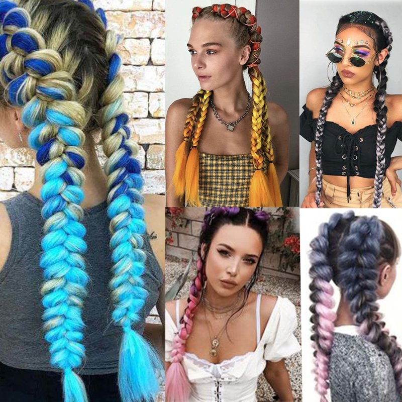 Hot Sale 24 Inch Extension African Crochet Braids 100g Synthetic Braiding Hair 100 Colors For Choice