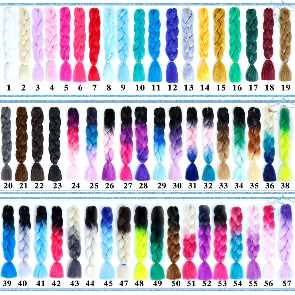 Hot Sale 24 Inch Extension African Crochet Braids 100g Synthetic Braiding Hair 100 Colors For Choice