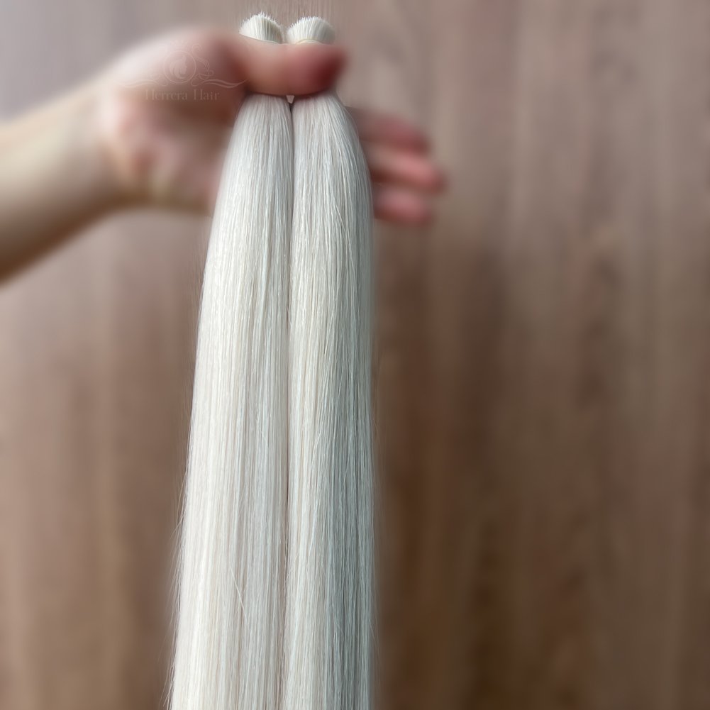 Herrera Blonde Human Hair Extensions Extensiones Cabello Natural Russian Remy Virgin Raw Bulk Human Hair
