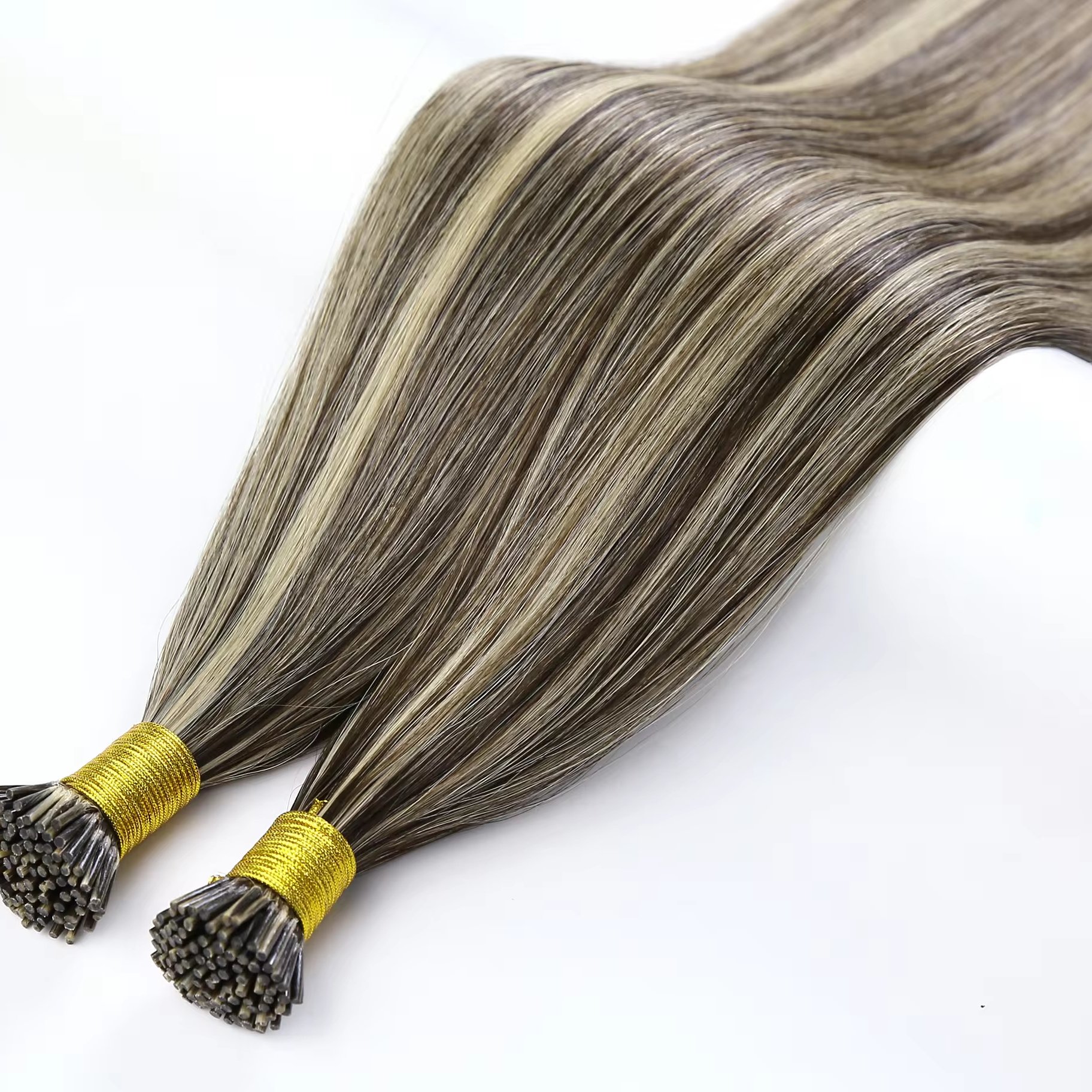 P#2-#18 I Tips Human Hair Extensions Wholesale Russian I-tip 100% Human Hair Double Drawn I Tip Raw Virgin Hair Extensions