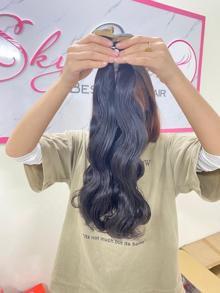 Cambodian Natural Wavy Tape-in extension Sky Hair Vietnam vendor Wholesale supplier luxury Raw human Hair Tape-in Extensions