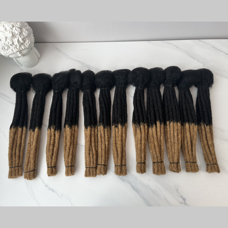 Wholesale 100% Real Human Hair 6-30inch #1B/27 Color 0.6cm Handmade Crochet Dreadlock Extension