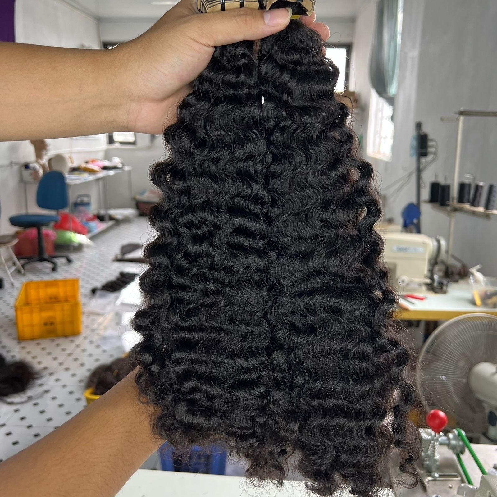 Brazilian Hair Burmese Curly Bundles/ Tape/ I-tip 100% Virgin Human Hair Extensions Natural Black Color