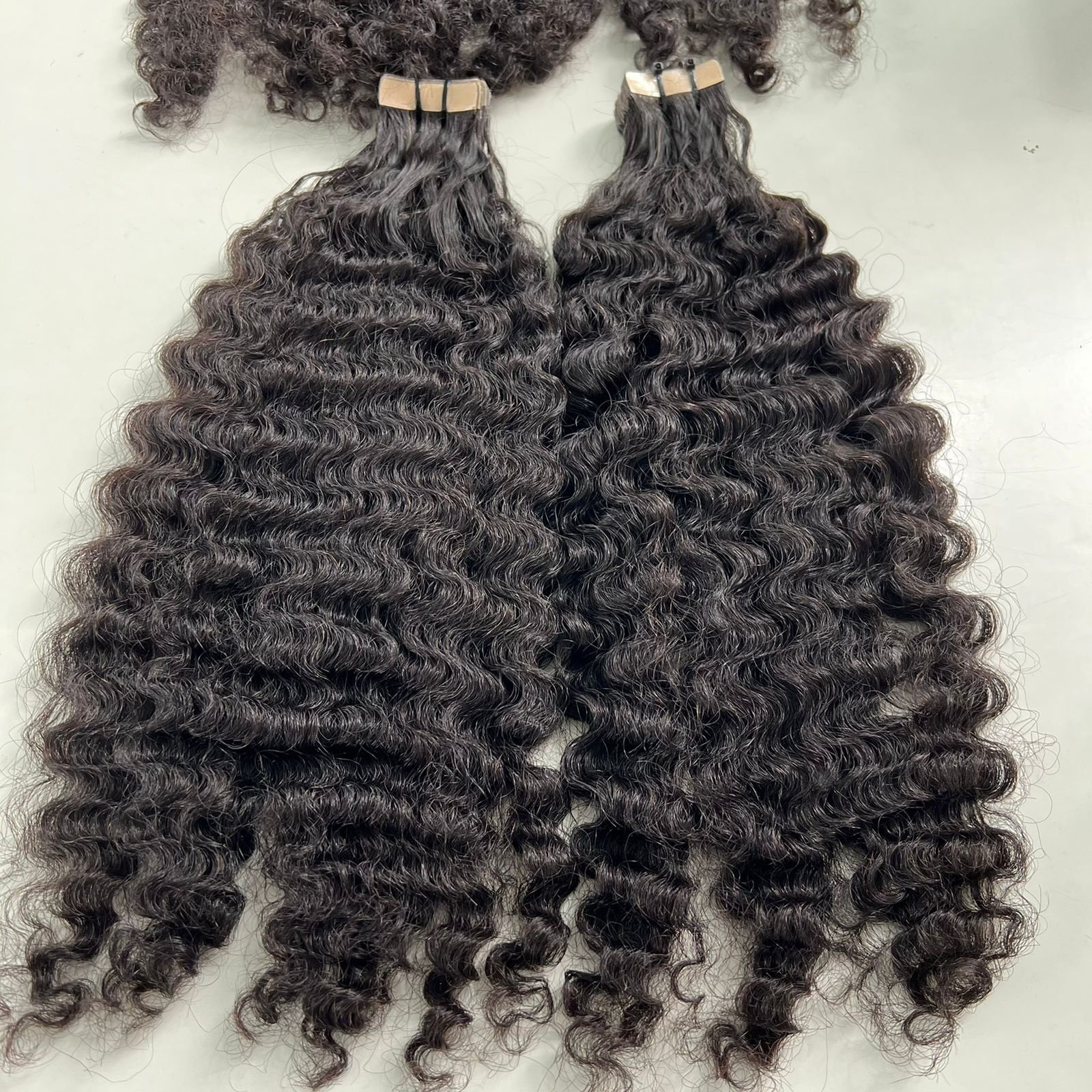 Brazilian Hair Burmese Curly Bundles/ Tape/ I-tip 100% Virgin Human Hair Extensions Natural Black Color
