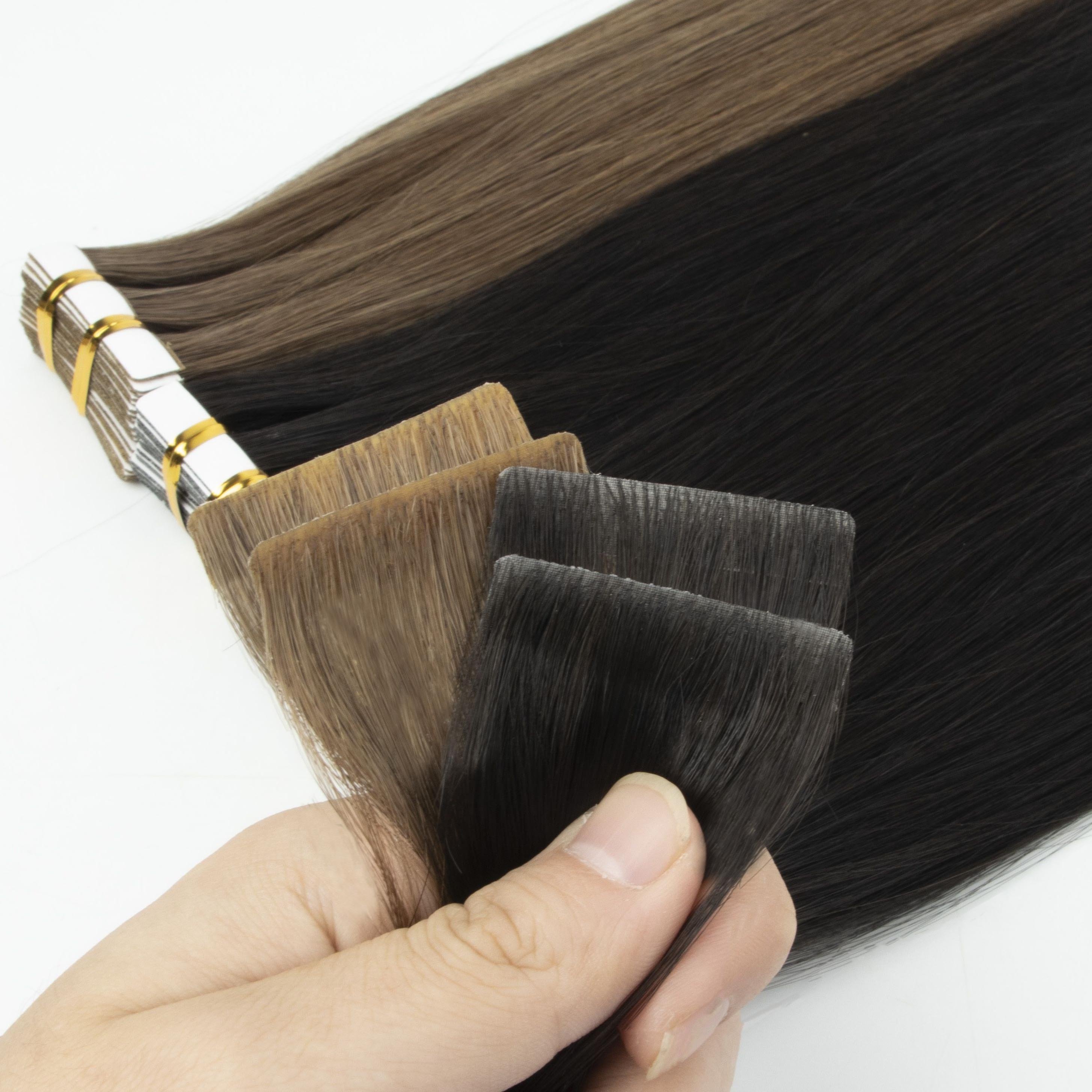 Wholesale Invisible Tape In Human Hair Extensions Double Drawn Russian Tape In Human Hair Extensions