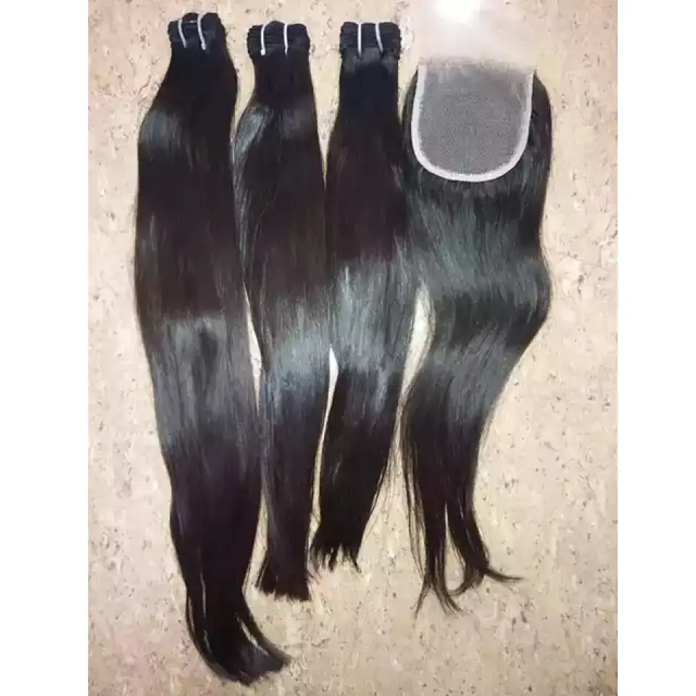 Quality 100% Natural Human Hair 100% Raw Virgin Invisible Seamless Clip In Human Hair Extensions