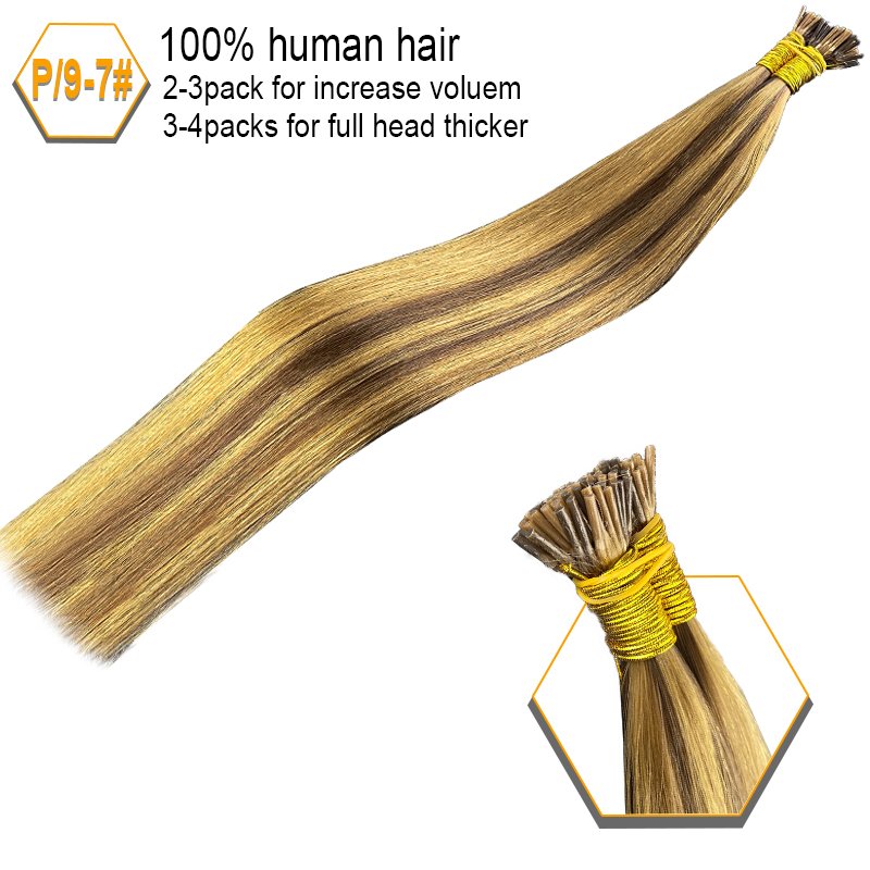 Remmy I-TIP Virgin Double Drawn 100% Raw Blonde cambodian hair raw i tip 90g/ Strand Remy Human Hair Extensions