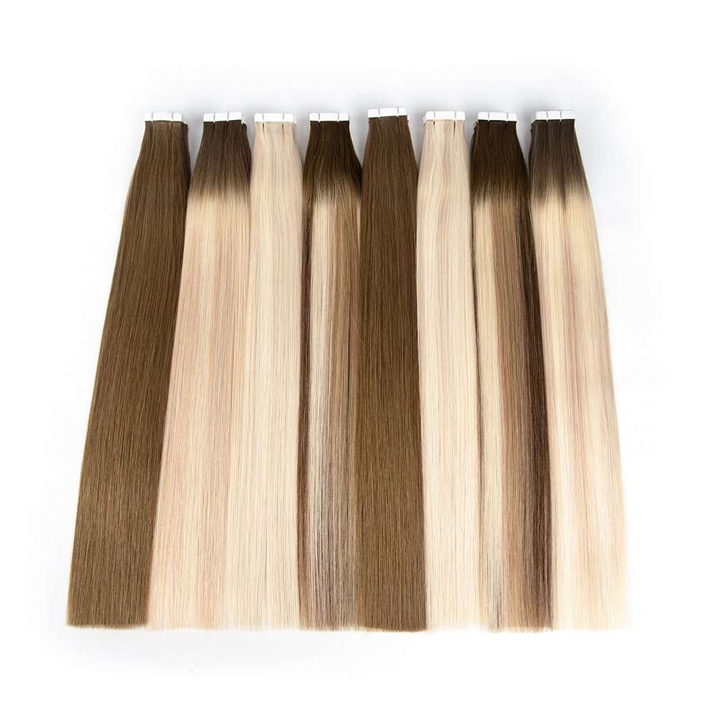 top selling wholesale double drawn cuticle aligned hair russian single donor raw virgin hair tape in hair extensions