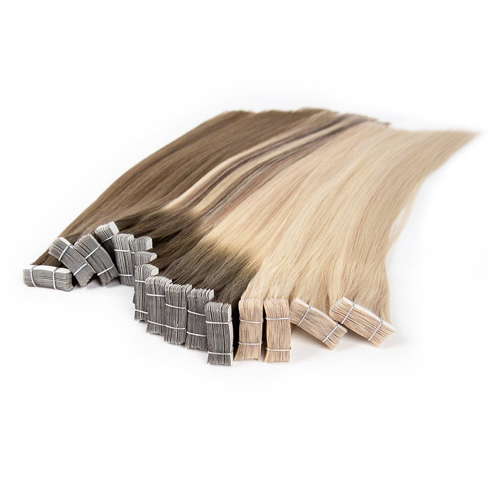 top selling wholesale double drawn cuticle aligned hair russian single donor raw virgin hair tape in hair extensions