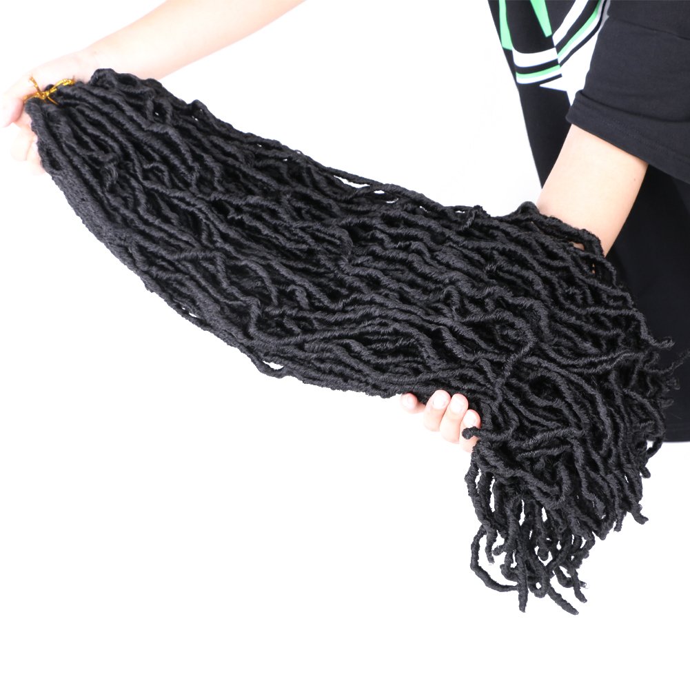 wavy faux locs hair extension 12inch 18inch 24inch 36inch length afro faux locs hairstyle crochet