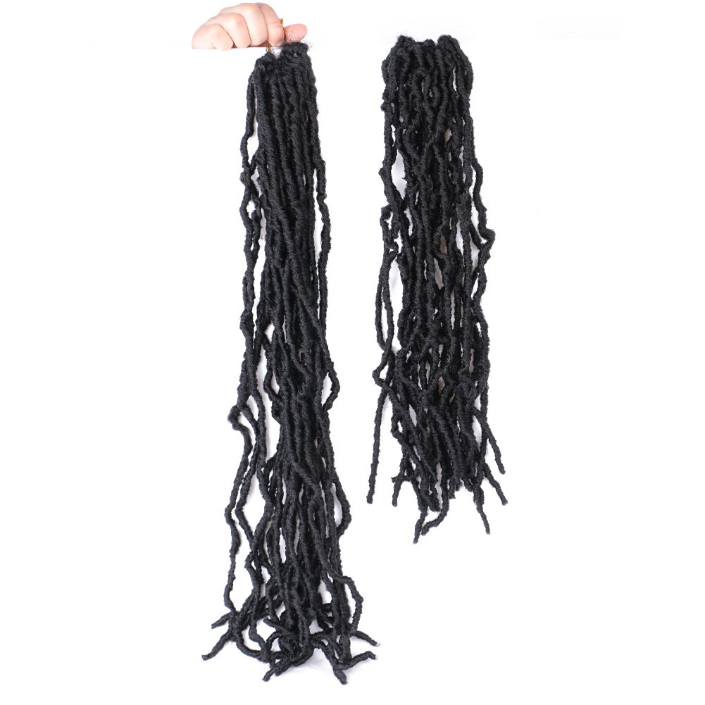 wavy faux locs hair extension 12inch 18inch 24inch 36inch length afro faux locs hairstyle crochet