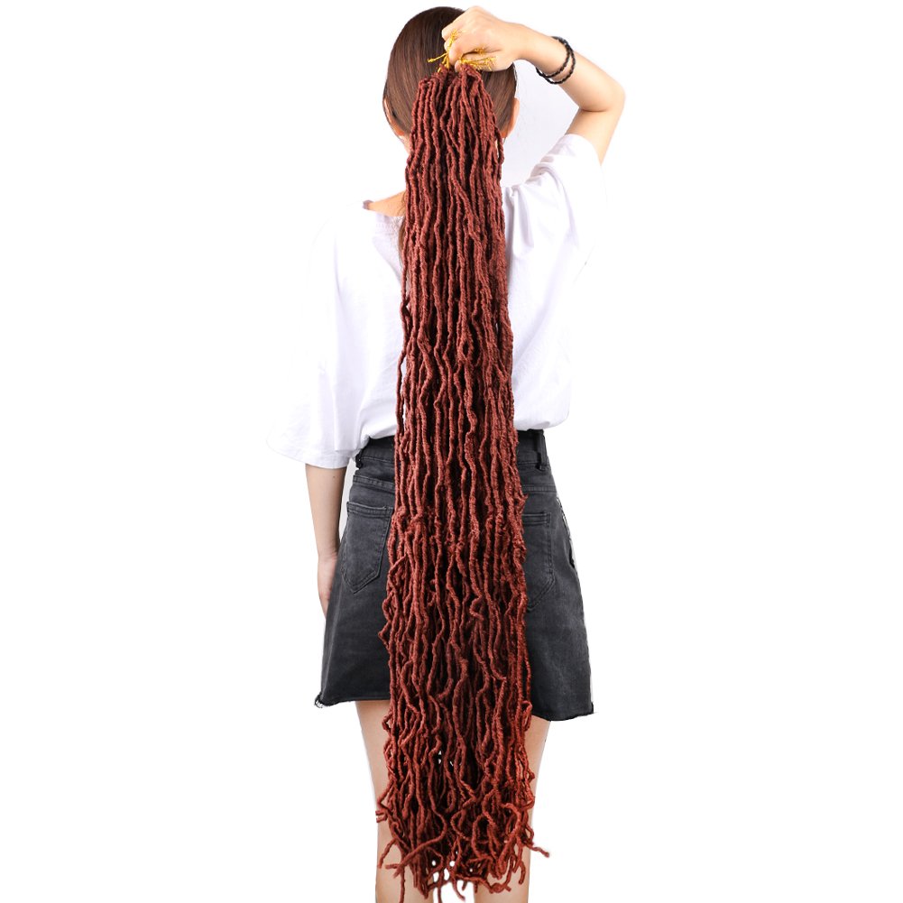 wavy faux locs hair extension 12inch 18inch 24inch 36inch length afro faux locs hairstyle crochet