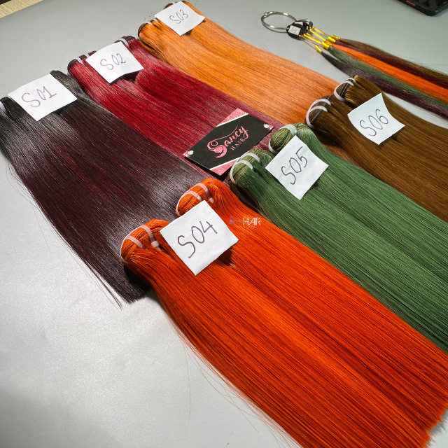 Wholesale Price High Quality Weft Hair Bundles Straight Golden Brown Color 100% Raw Vietnamese Human Hair Extensions