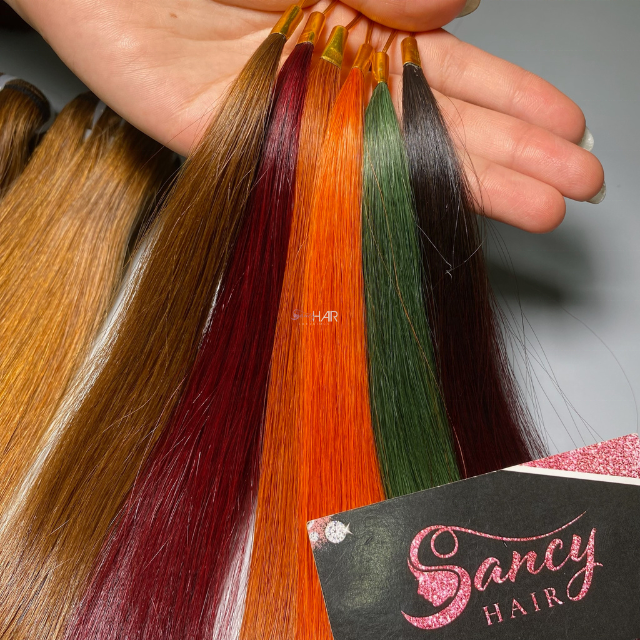 Wholesale Price High Quality Weft Hair Bundles Straight Golden Brown Color 100% Raw Vietnamese Human Hair Extensions