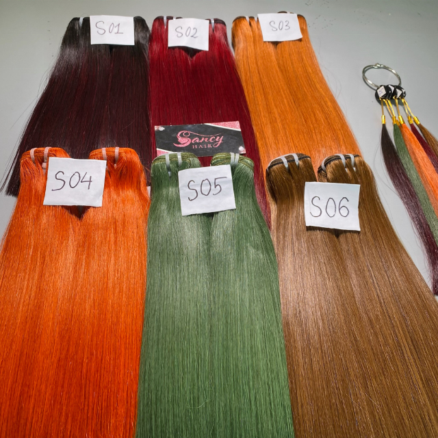 Wholesale Price High Quality Weft Hair Bundles Straight Golden Brown Color 100% Raw Vietnamese Human Hair Extensions