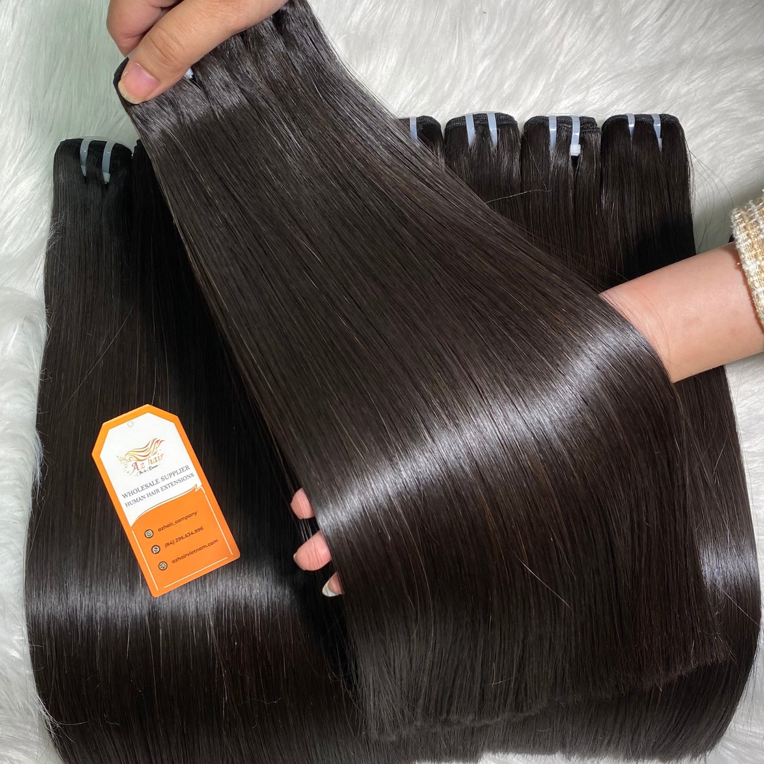 Best 100% Human Hair Extensions Factory Wholesale Full Cuticle Aligned Machine Weft Double Drawn Soft Wave Style Healthy Bundle