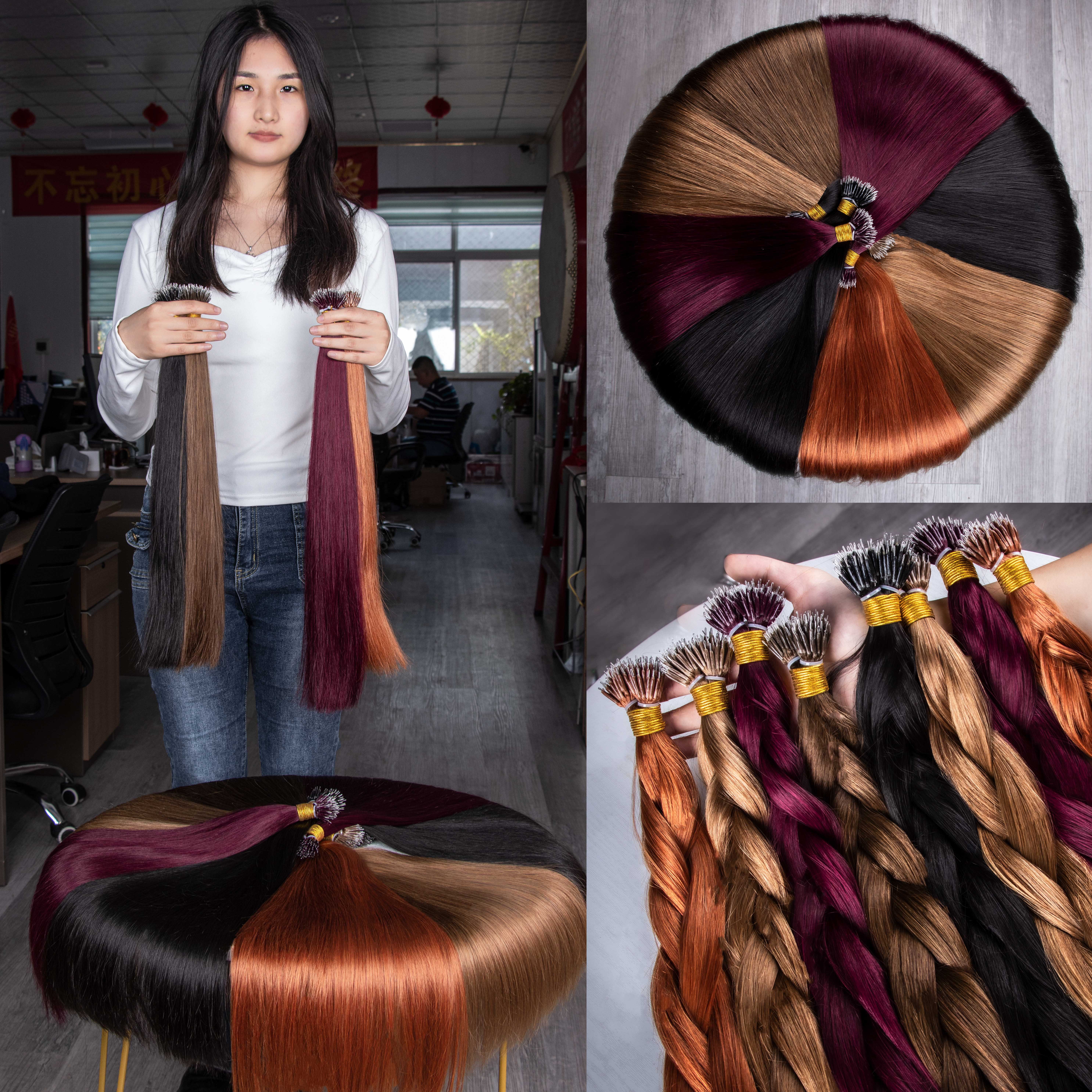 Wholesale Luxury Quality Super Double Drawn Russian Cuticle Aligned Human Hair 100% Reusable Nano Tip Human Hair Extensions