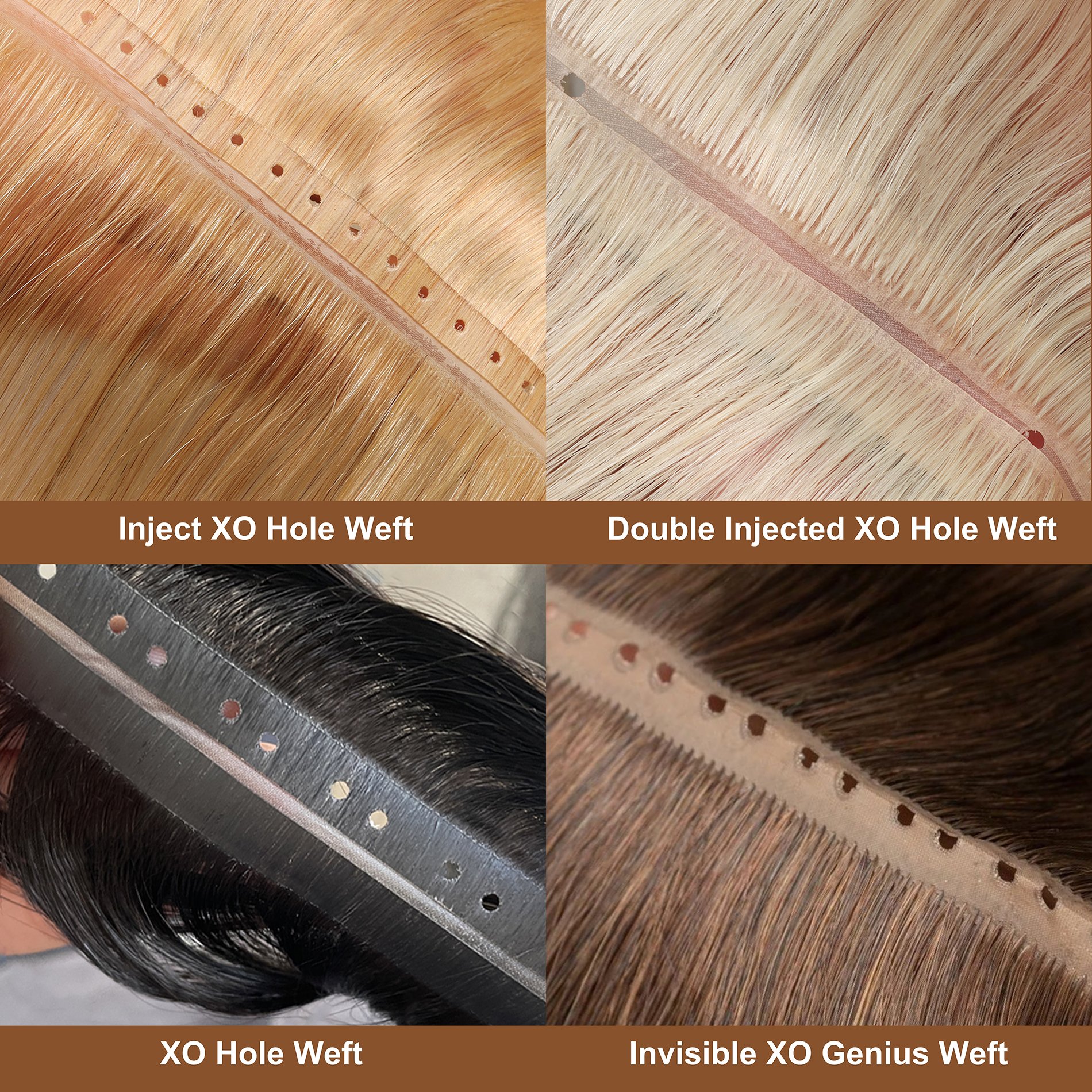Honor PU Hole Weft Human Hair Extensions Invisible Skin Weft Hair Extensions Russian Remy Hair
