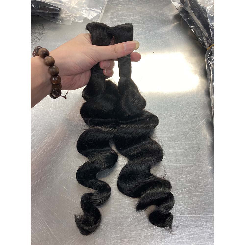 RG1234 Brazilian Virgin Hair Bulk for braiding silky straight natural color 100gram/piece Peruvian Hair for black women braids