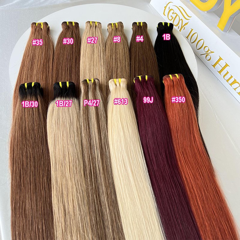 GDY Wholesale Cheap Color Human Hair Extension 10A 12A 15A Grade Color Virgin Hair Bundle Silky Bone Straight Bundle
