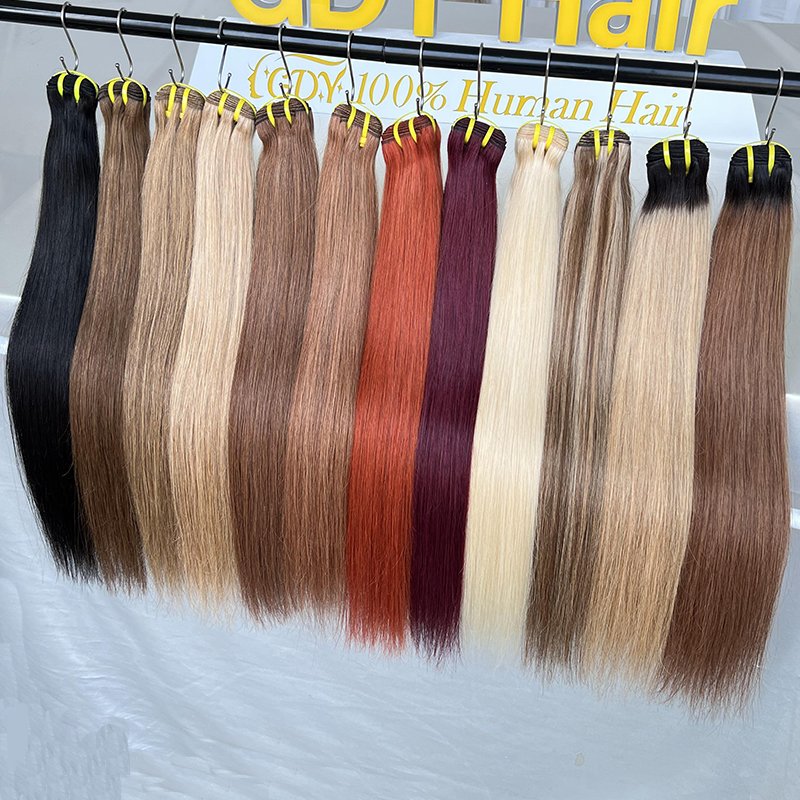 GDY Wholesale Cheap Color Human Hair Extension 10A 12A 15A Grade Color Virgin Hair Bundle Silky Bone Straight Bundle