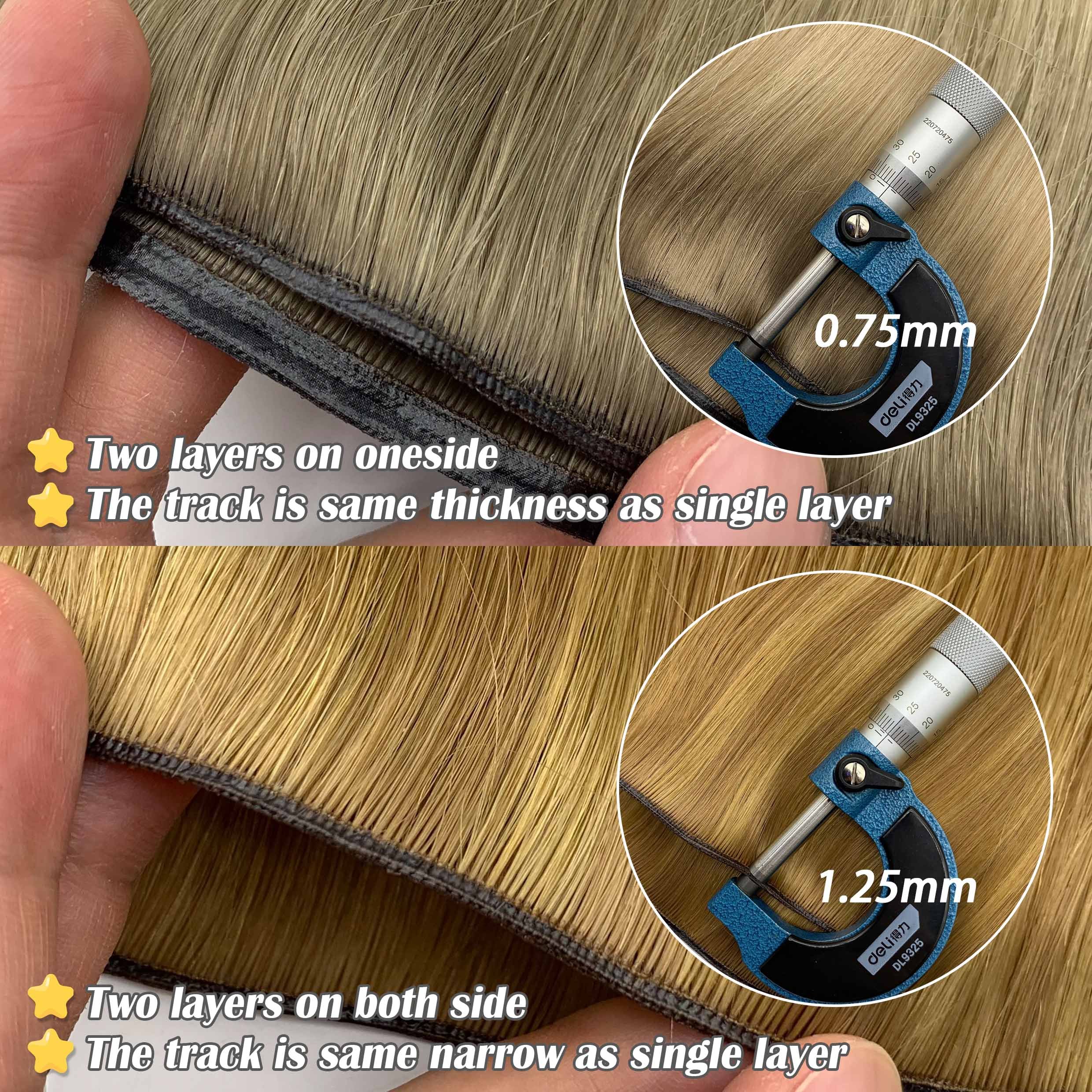 Popular Salon Quality Newest European Volume Genius Weft 100% Virgin Human Hair Extensions (Light Color)