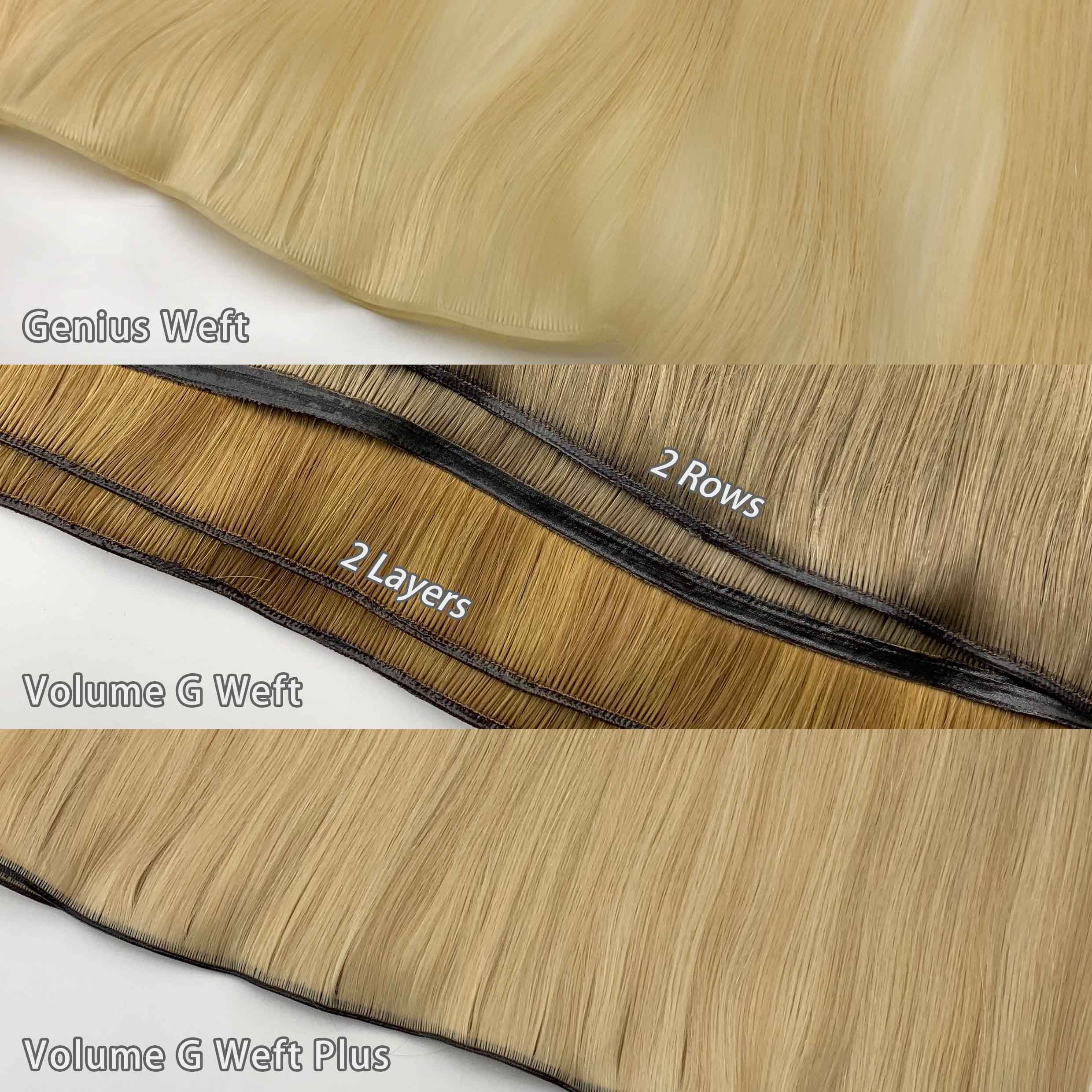 Popular Salon Quality Newest European Volume Genius Weft 100% Virgin Human Hair Extensions (Light Color)