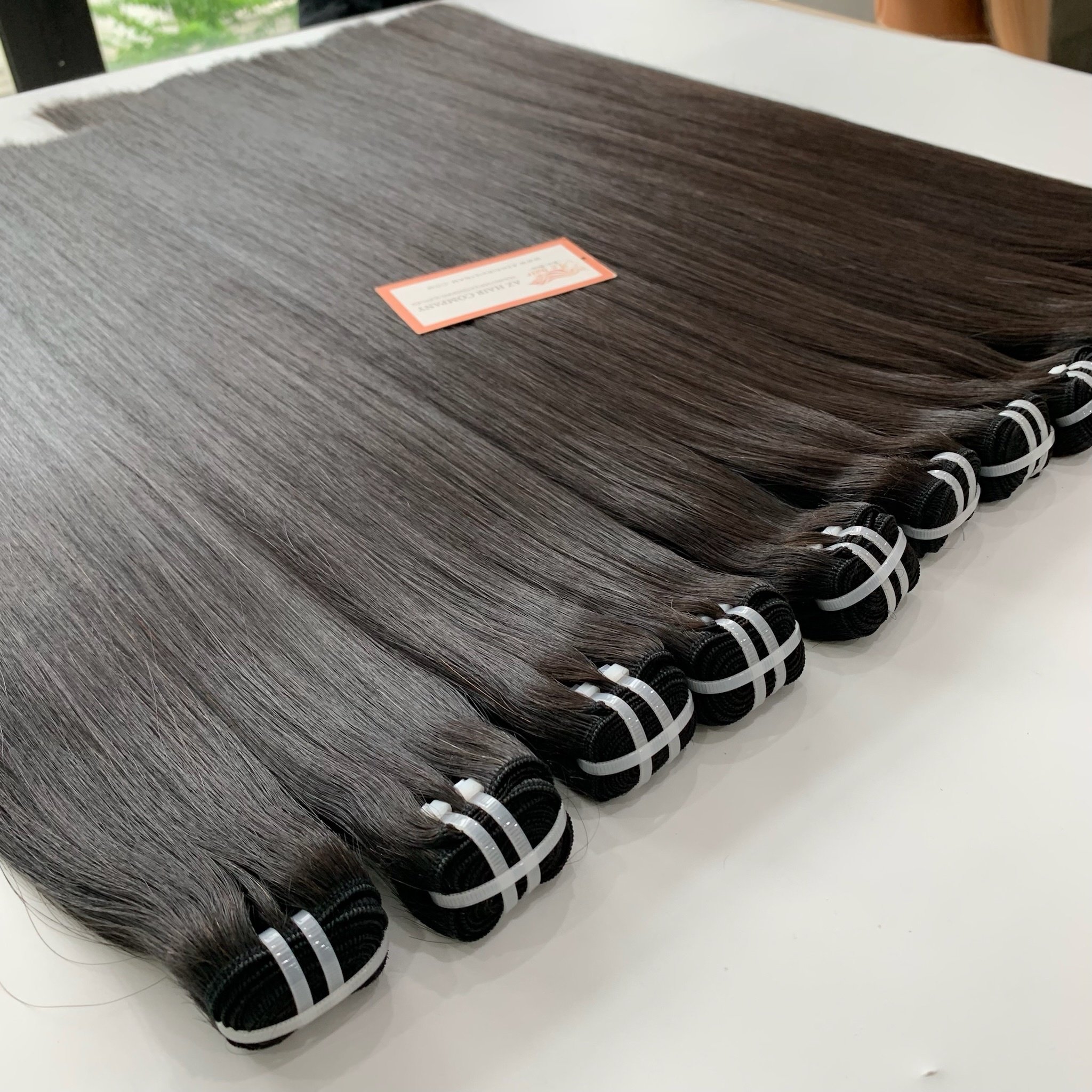 Natural Black Bone Straight Human Hair 100% Pure Natural Virgin Raw Human Hair Extensions Long Lasting