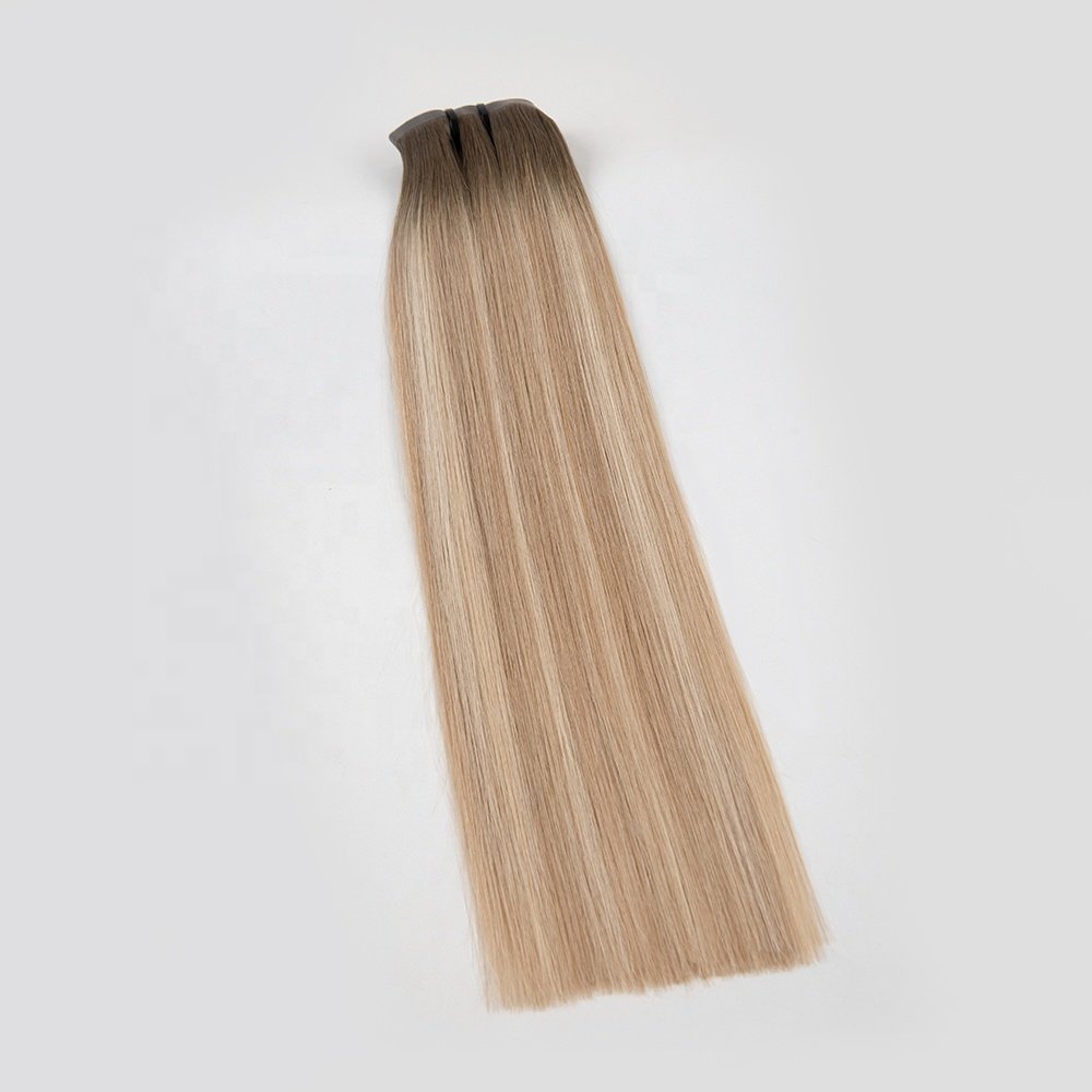 200 grams seamless clip in hair extensions ombre human hair extensions clip in brown to blond invisible clip in hair extension