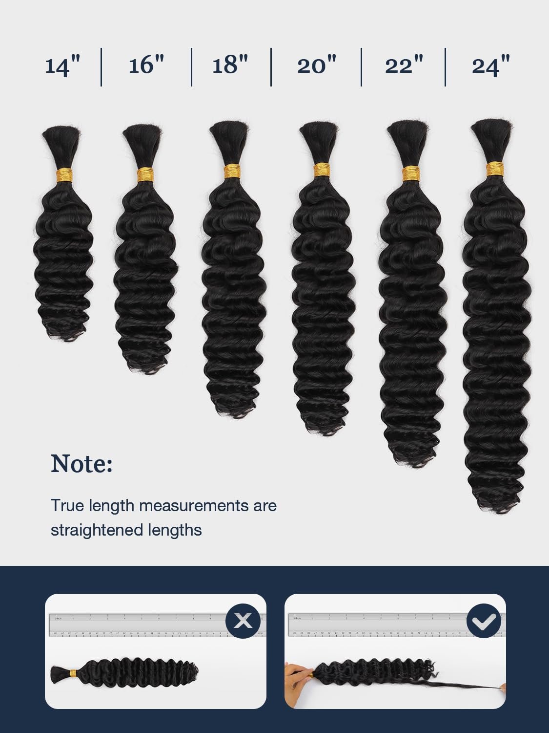 Bohemia style For Women With Deep Wave Bulk Braiding Human Hair Extensions Bulk Human Hair Braiding Bundle Hair Extension