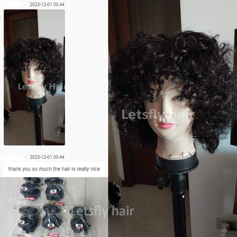 Letsfly Natural Loose Wave Curly Hair Bundles Water Wave Brazilian 10inch Remy 100% Human Hair Extensions 20pcs Cheap Wholesale